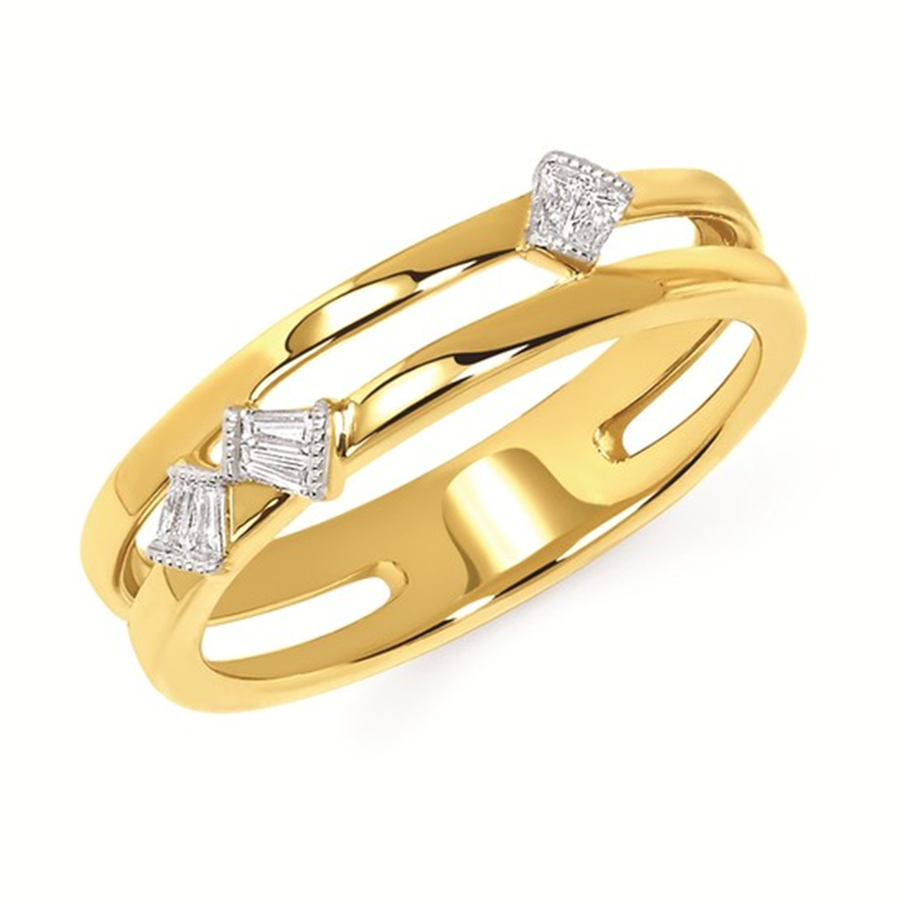 14K Yellow Gold Baguette Diamond Stackable Ring – Beyond