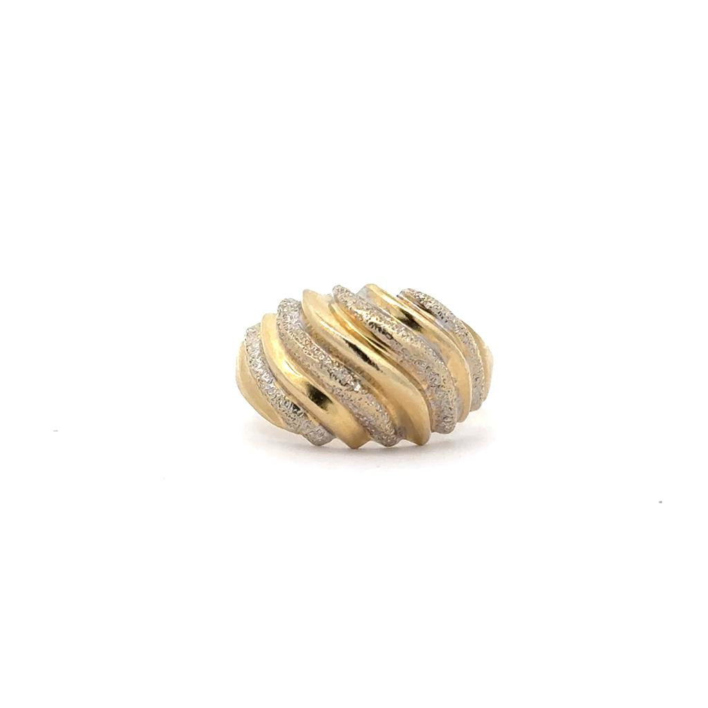 Women's purchases 14K Yellow Gold Abstract Ribbed