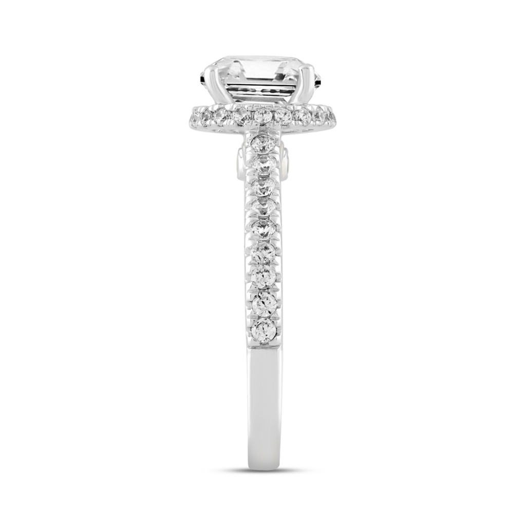 2.50 Carat Round Lab-Grown Diamond Engagement Ring | 14K White Gold | Halo Style