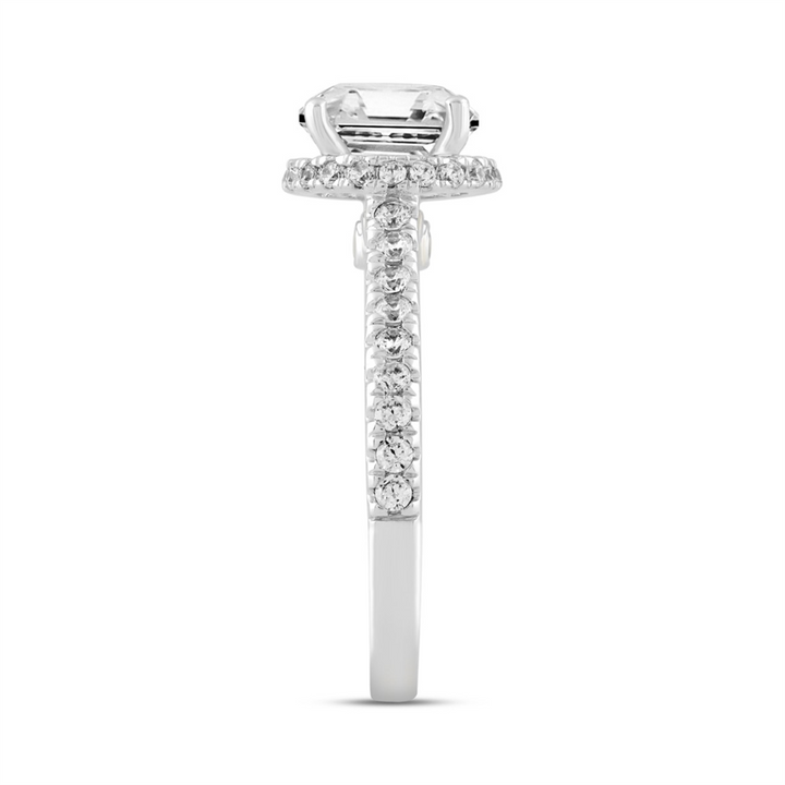 2.50 Carat Round Lab-Grown Diamond Engagement Ring | 14K White Gold | Halo Style