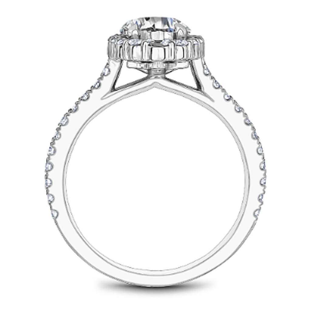 14K White Gold Round 0.57ctw Diamond Engagement Ring