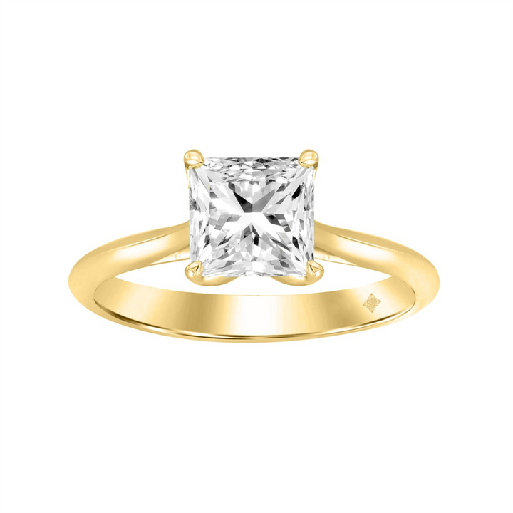 2 Carat Princess Lab-Grown Diamond Solitaire Engagement Ring | 14K Yellow Gold | Solitaire Style