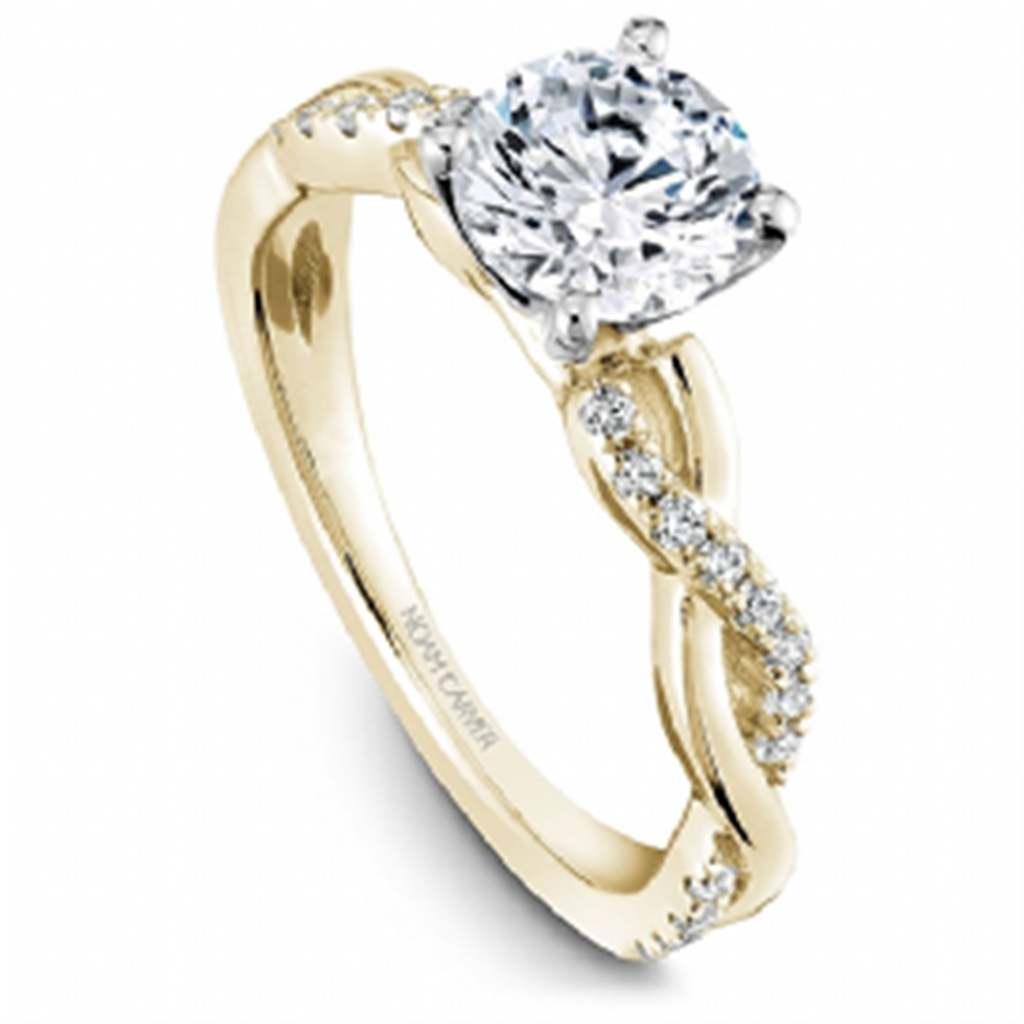 14K Yellow Gold Round 0.17ctw Diamond Engagement Ring
