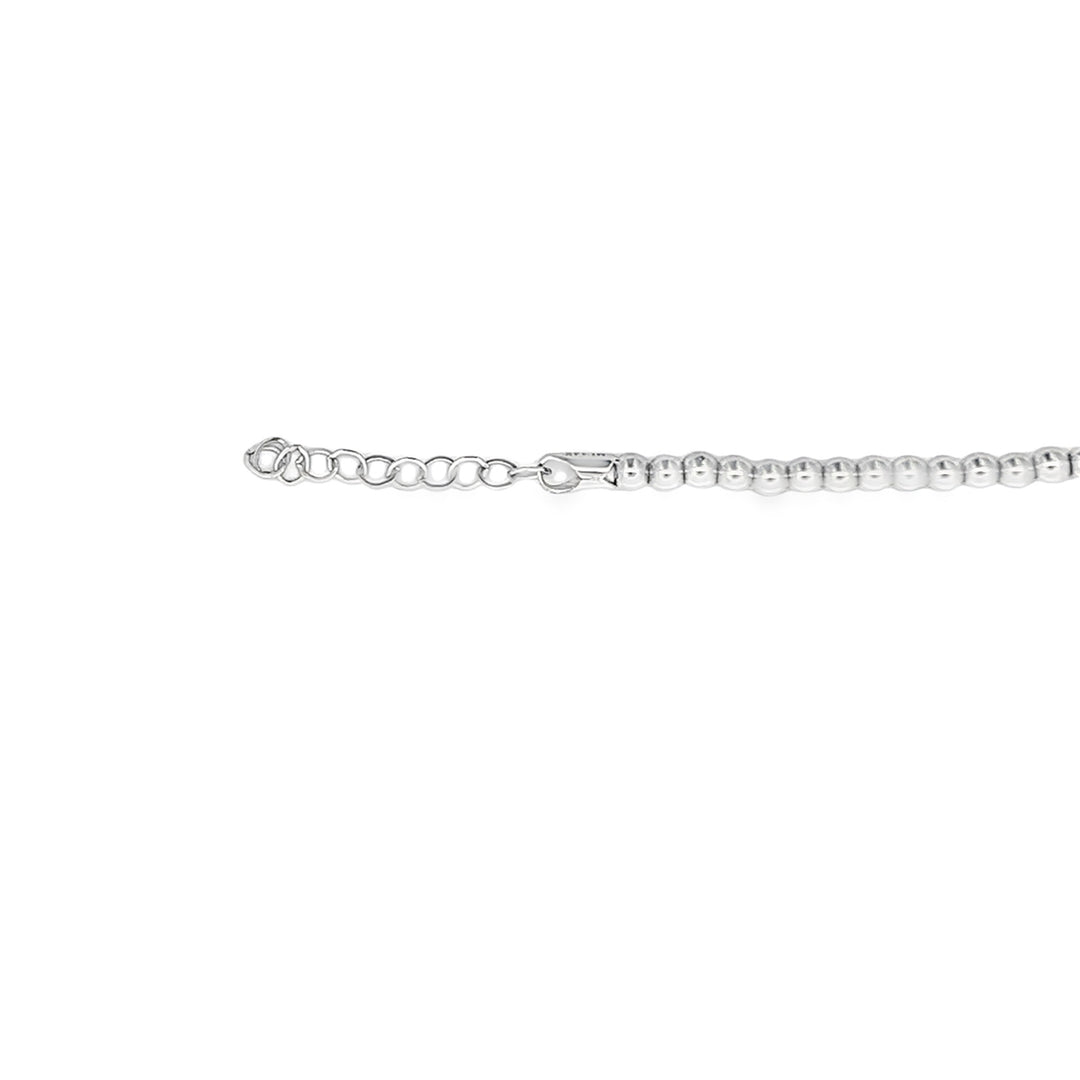 14K White Gold 3mm Bead Bracelet