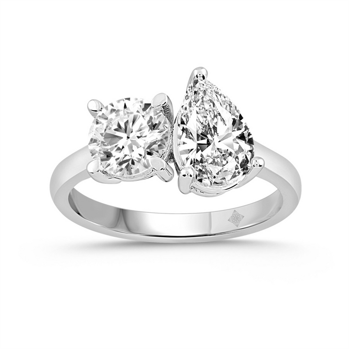 2 Carat Two Stone Lab-Grown Diamond Engagement Ring | 14K White Gold | Toi Et Moi Style