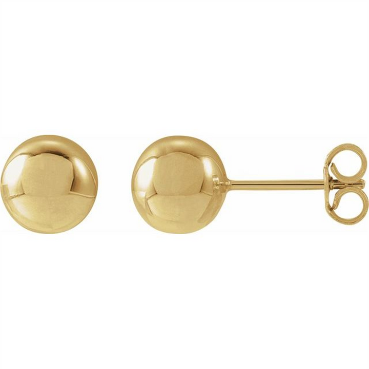 14K Yellow Gold 7mm Ball Earrings