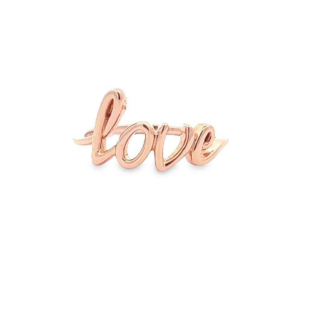 14K Rosé Gold Script Love Ring
