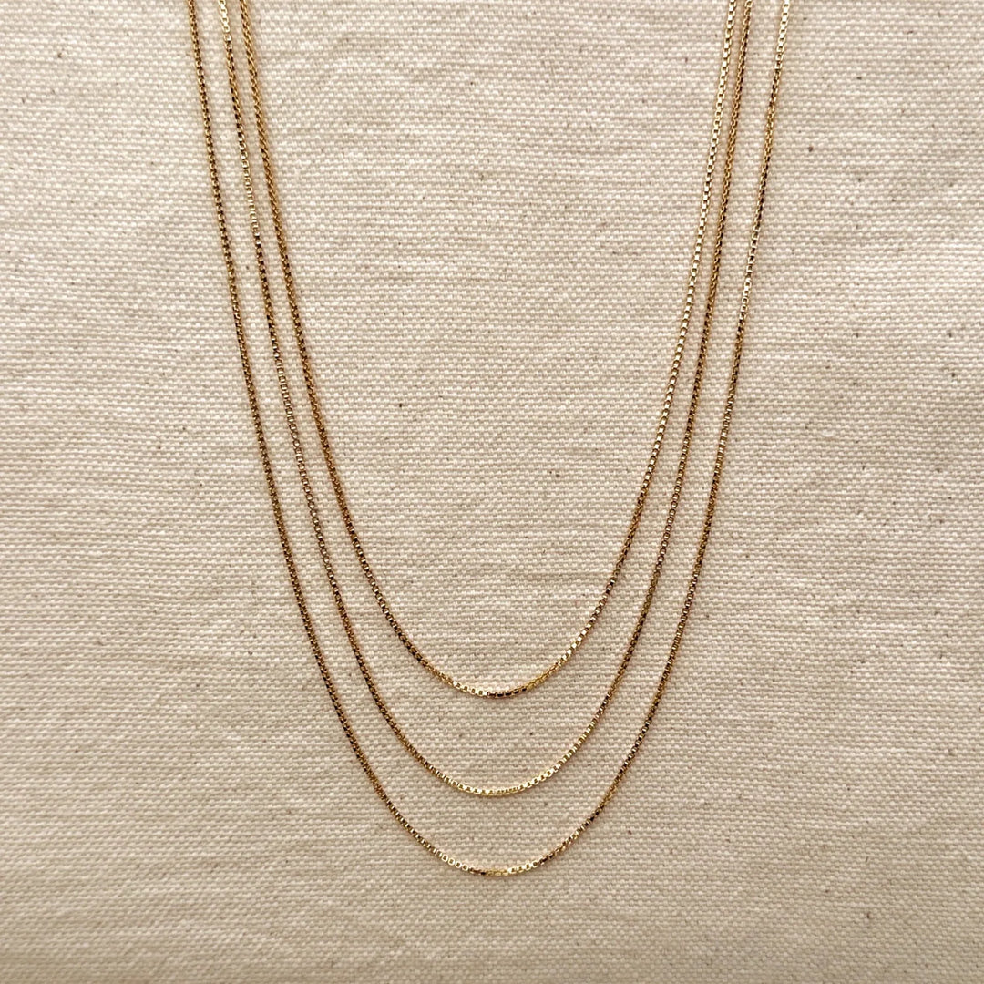18k Gold-Filled 1mm Box chain