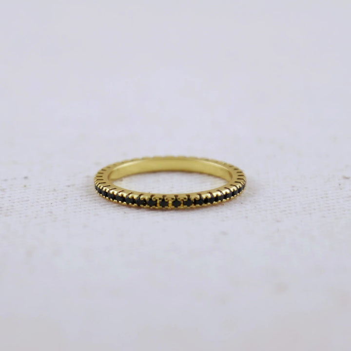 18k Gold Filled Diamond Color Eternity Micro Cubic Zirconia Stone Ring