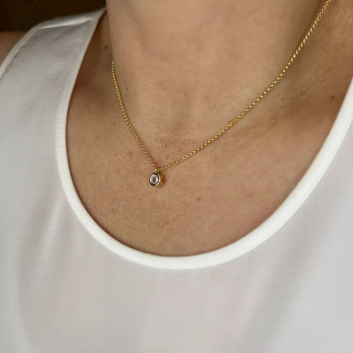 18k Gold Filled Solitaire Necklace