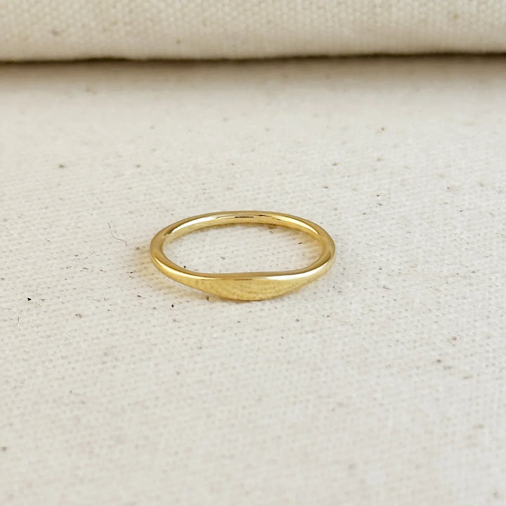 18k Gold Filled Slim Flat Top Band Ring