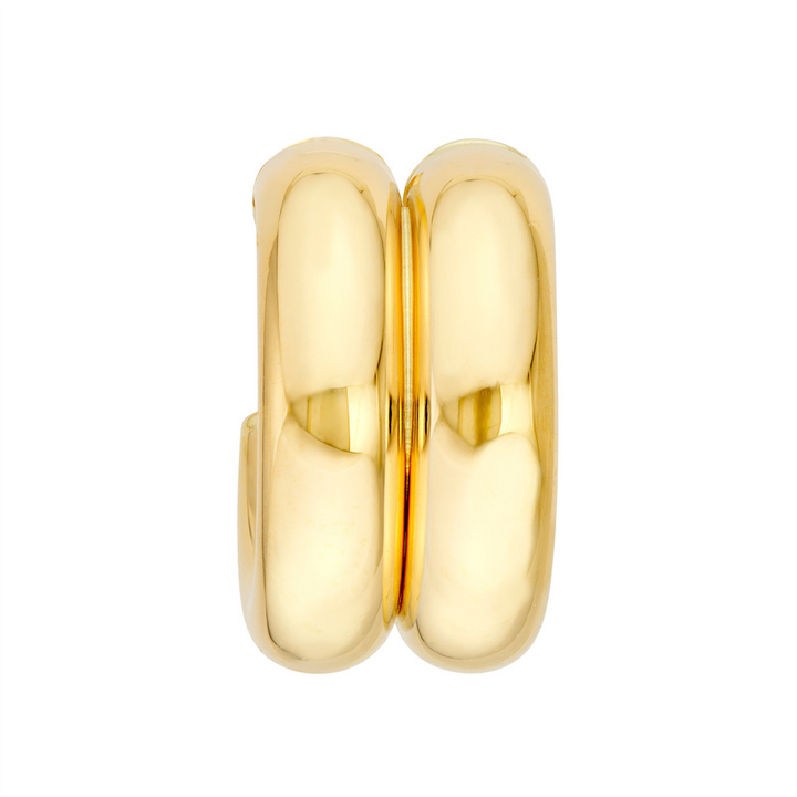 Chunky Gold 15mm Double Hoop Earrings | Genuine 14K Yellow Gold