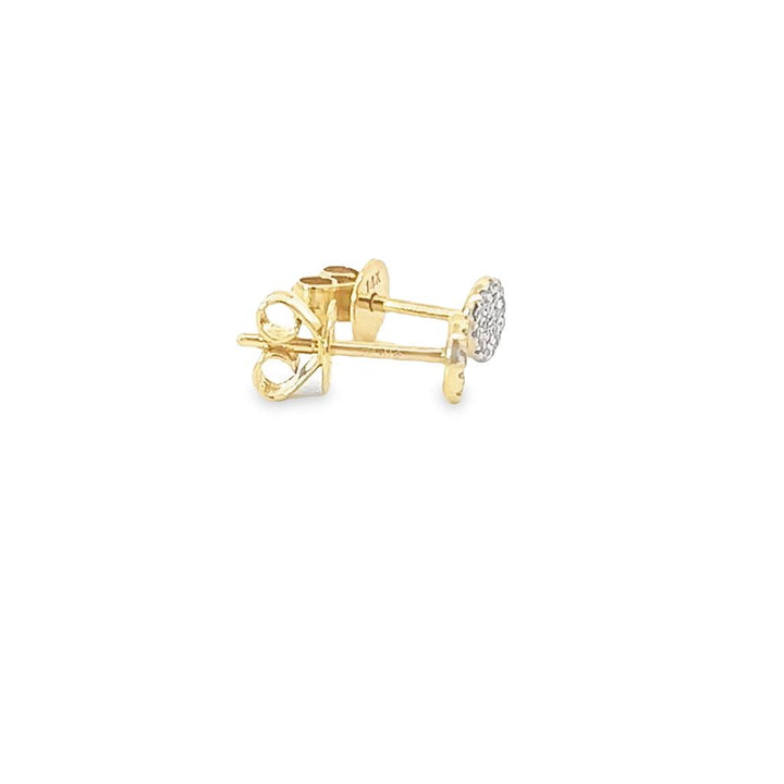 14K Yellow Gold 0.07ctw Diamond Cluster Stud Earrings