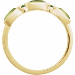 14K Yellow Natural Peridot & Natural Peridot Stackable Ring