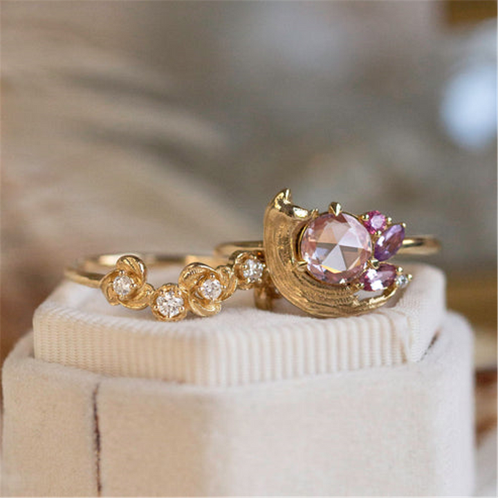 14K Yellow Gold Potter's Pink Rose-Cut 0.80ctw Sapphire Ring