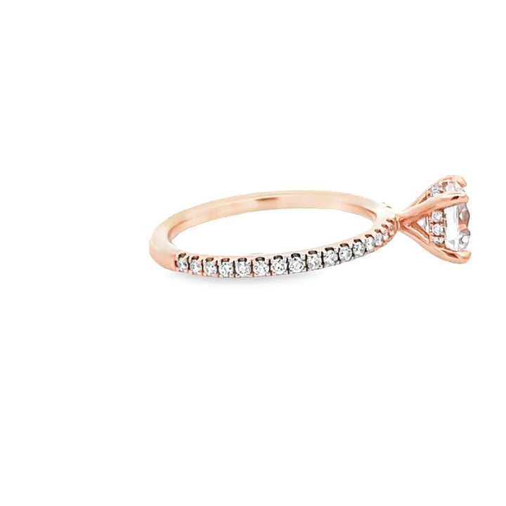 14K Rose Gold Round 0.30ctw Diamond Engagement Ring