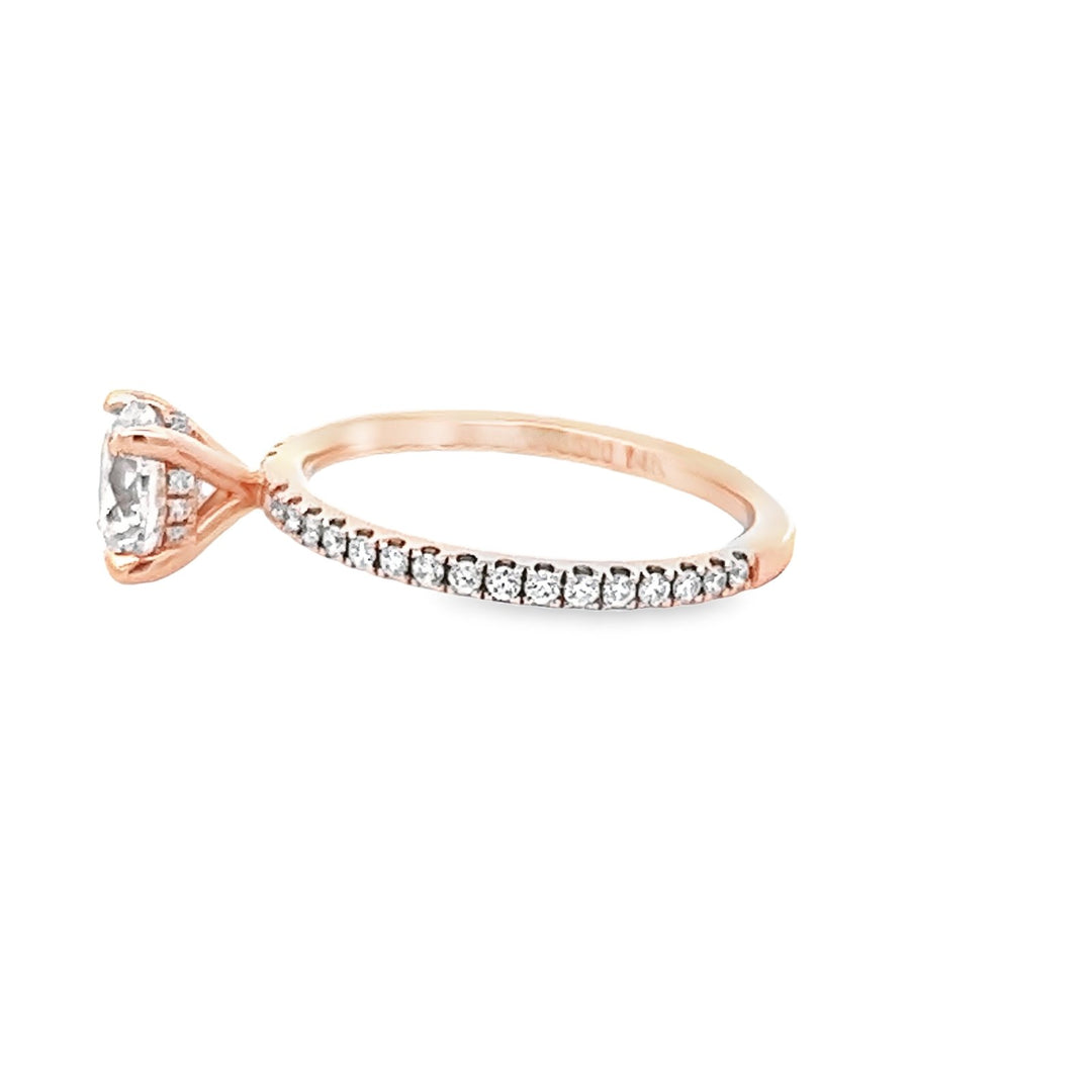 14K Rose Gold Round 0.30ctw Diamond Engagement Ring