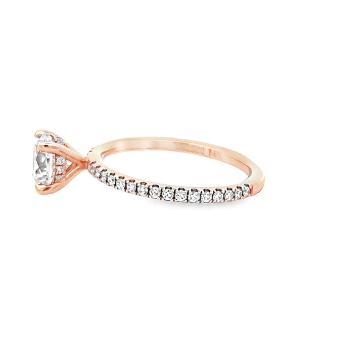 14K Rose Gold Round 0.30ctw Diamond Engagement Ring