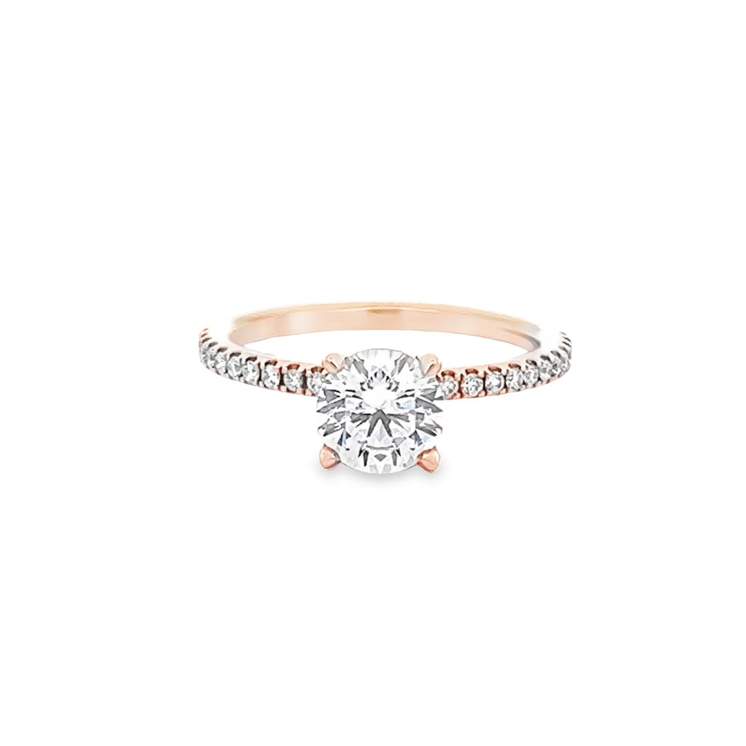 14K Rose Gold Round 0.30ctw Diamond Engagement Ring