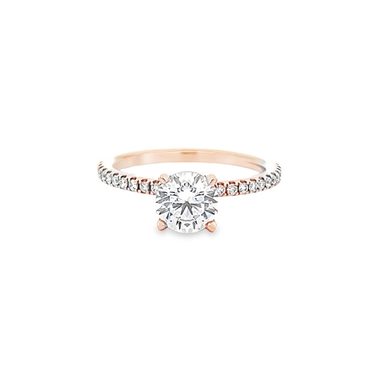 14K Rose Gold Round 0.30ctw Diamond Engagement Ring