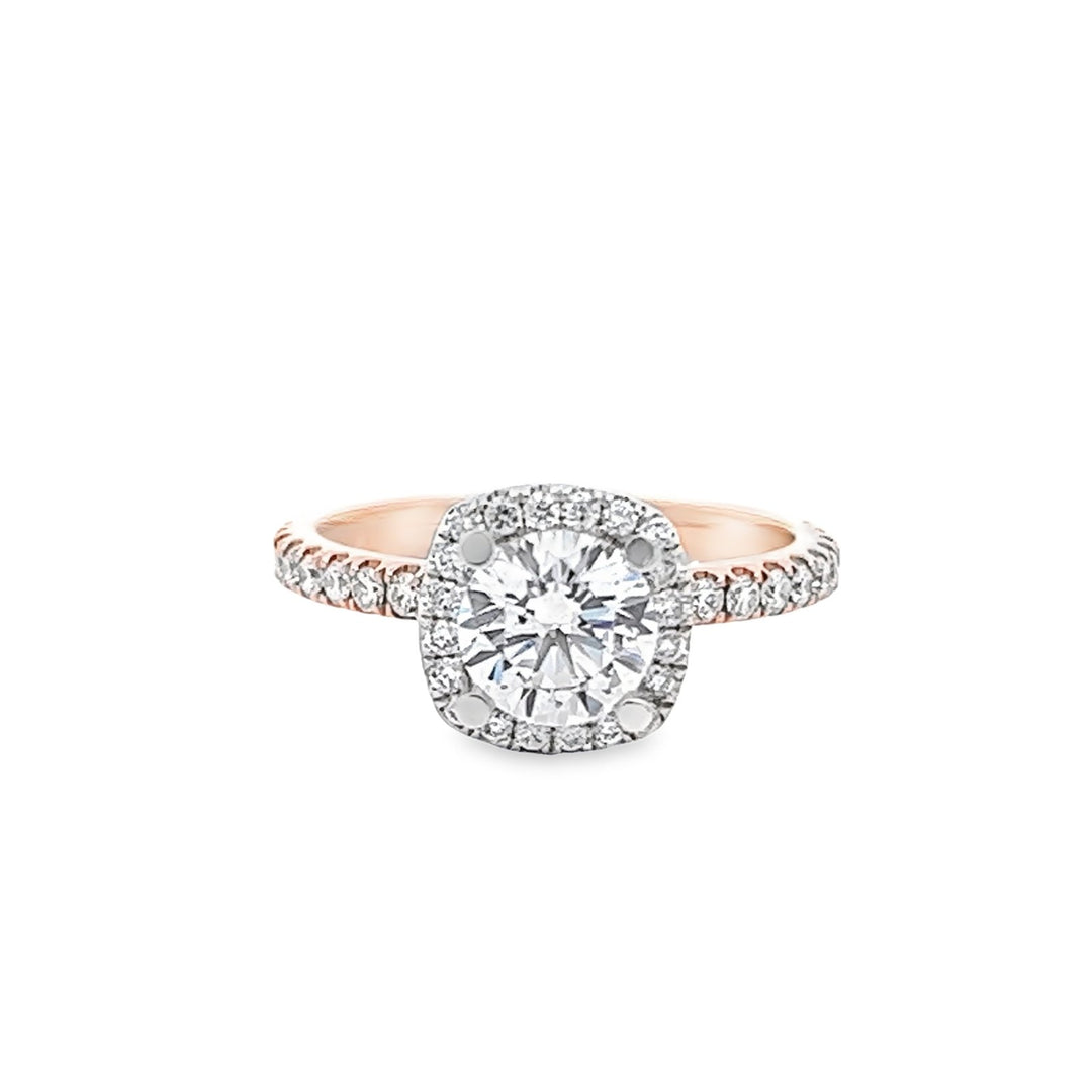 14K Two-Tone Round 0.47ctw Diamond Engagement Ring