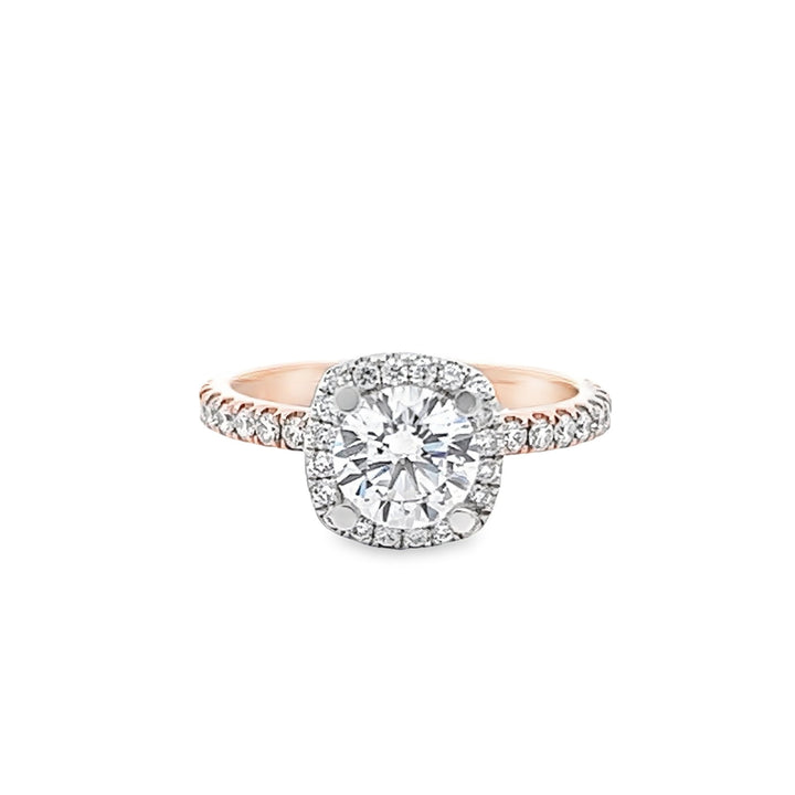 14K Two-Tone Round 0.47ctw Diamond Engagement Ring