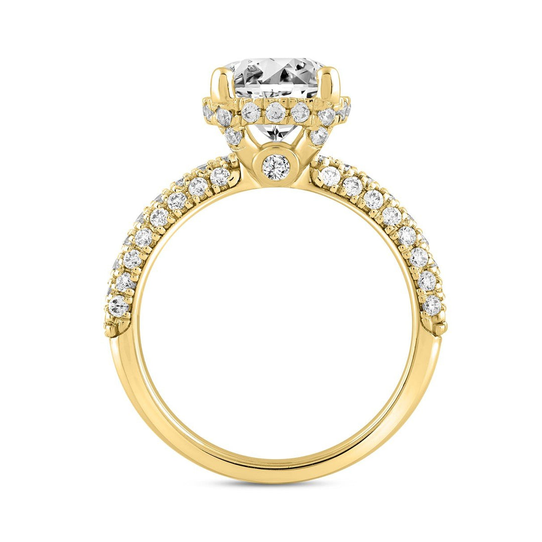 2.75 Carat Round Lab-Grown Diamond Engagement Ring | 14K Yellow Gold | Hidden Halo Style