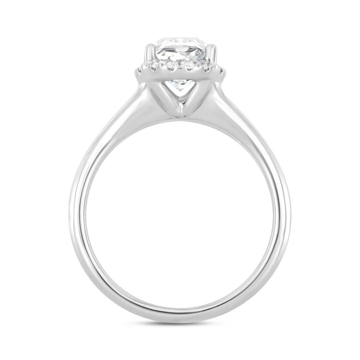 2.17 Carat Oval Lab Grown Diamond Engagement Ring | 14K White Gold | Halo Style