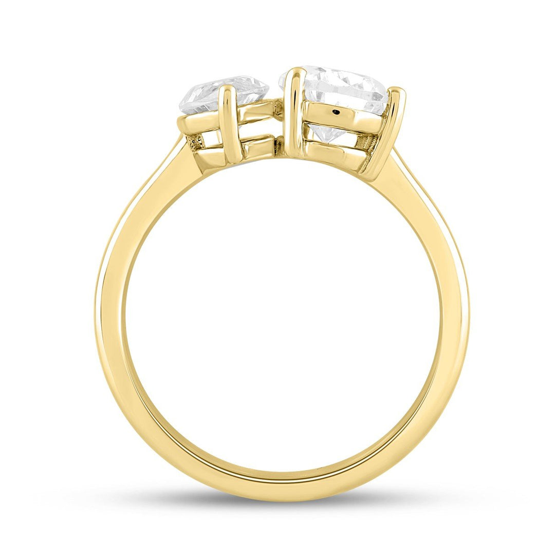 2.5 Carat Two Stone Lab-Grown Diamond Engagement Ring | 14K Yellow Gold | Toi Et Moi Style
