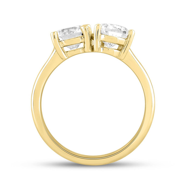 2 Carat Two Stone Lab-Grown Diamond Engagement Ring | 14K Yellow Gold | Toi Et Moi Style