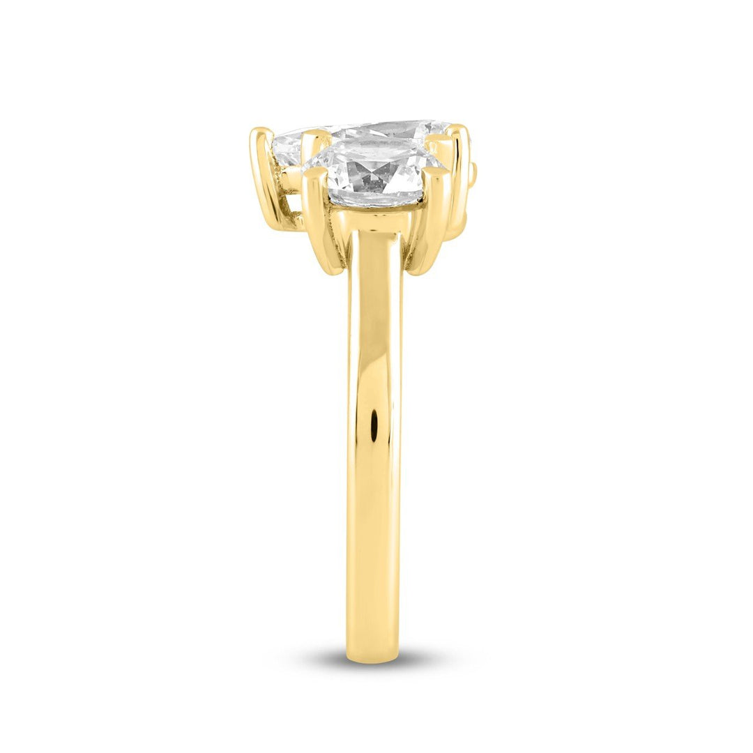 2 Carat Two Stone Lab-Grown Diamond Engagement Ring | 14K Yellow Gold | Toi Et Moi Style