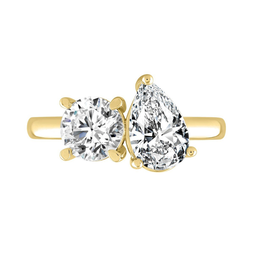 2 Carat Two Stone Lab-Grown Diamond Engagement Ring | 14K Yellow Gold | Toi Et Moi Style