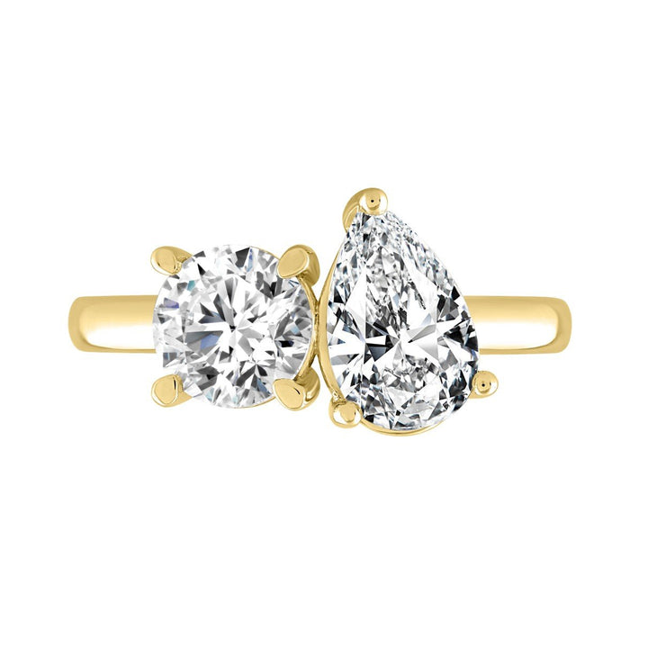 2 Carat Two Stone Lab-Grown Diamond Engagement Ring | 14K Yellow Gold | Toi Et Moi Style