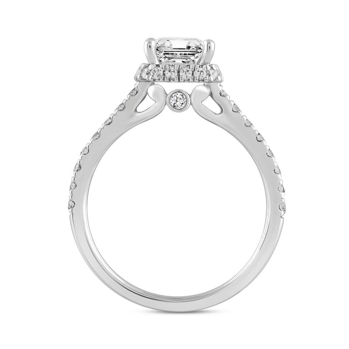 2.50 Carat Round and Emerald Lab-Grown Diamond Ring | 14K Gold | Halo Style