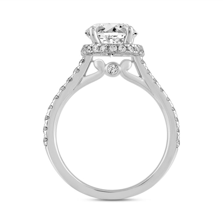 2.50 Carat Round Lab-Grown Diamond Engagement Ring | 14K White Gold | Halo Style