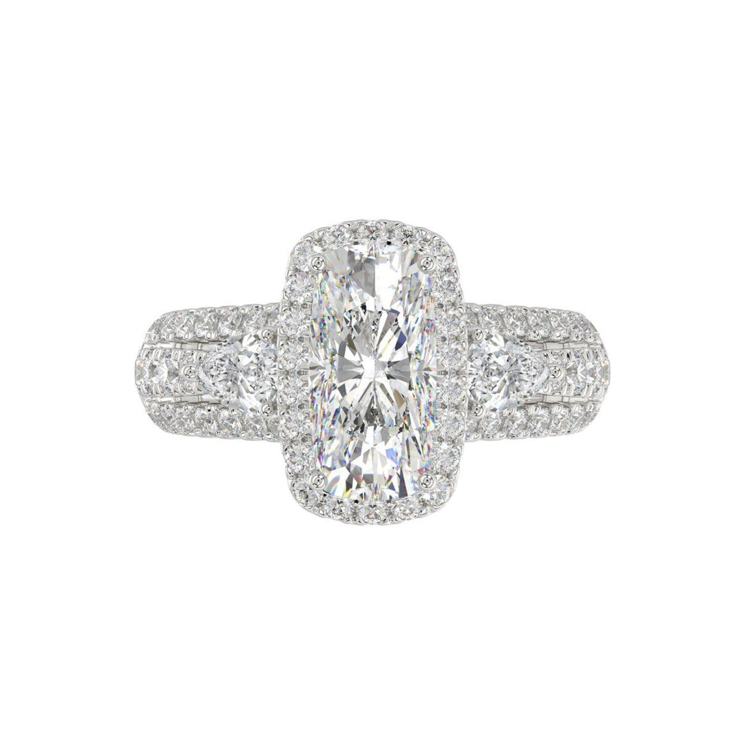 3.50 Carat Round Pear Cushion and Baguette Diamond Ring | Platinum | F-VS2 Clarity