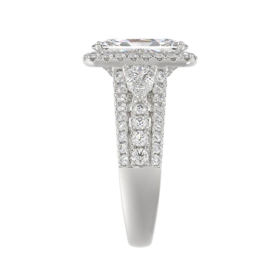 3.50 Carat Round Pear Cushion and Baguette Diamond Ring | Platinum | F-VS2 Clarity