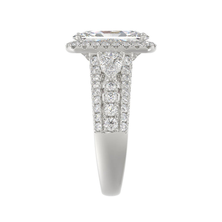 3.50 Carat Round Pear Cushion and Baguette Diamond Ring | Platinum | F-VS2 Clarity