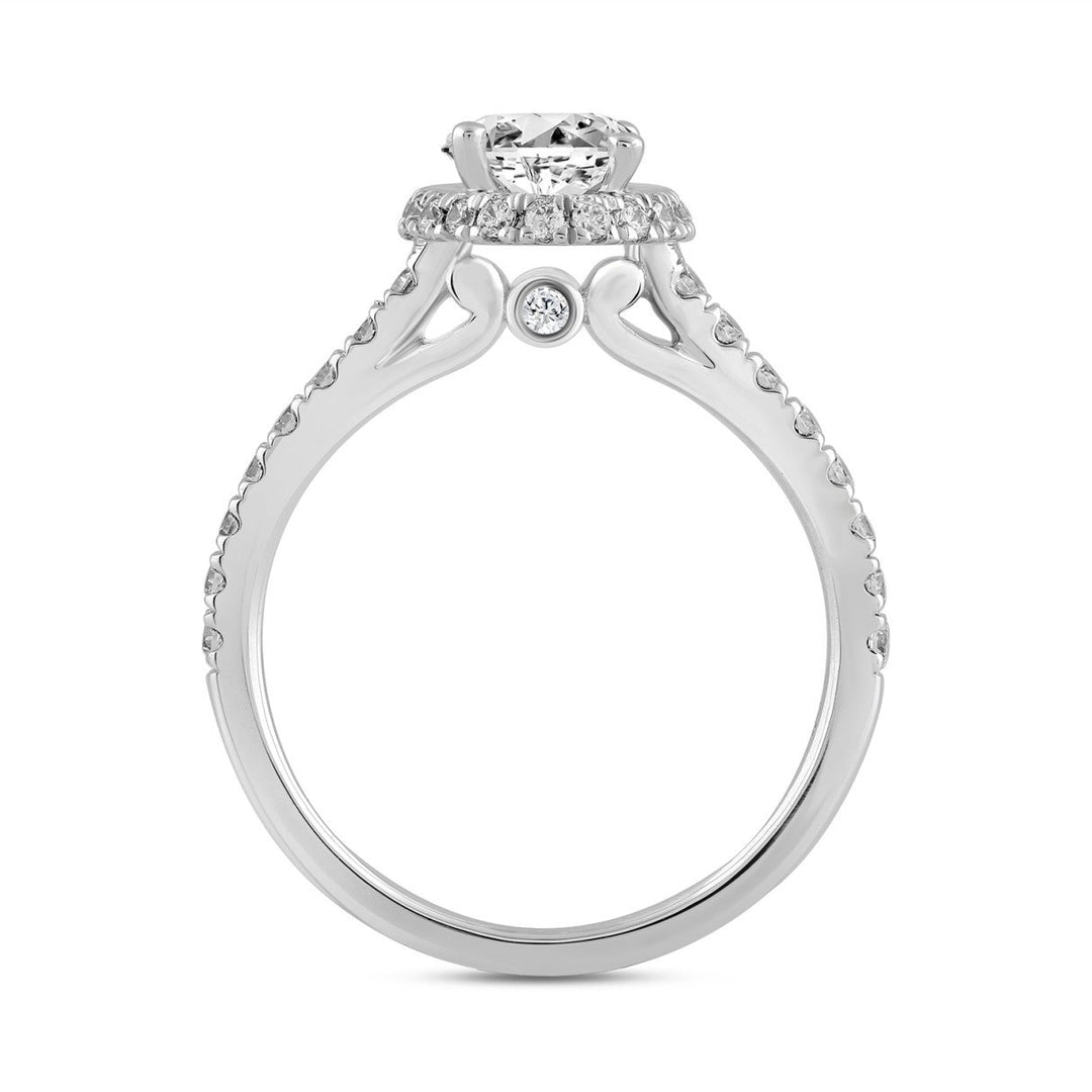 2.50 Carat Oval Lab-Grown Diamond Halo Engagement Ring | 14K White Gold