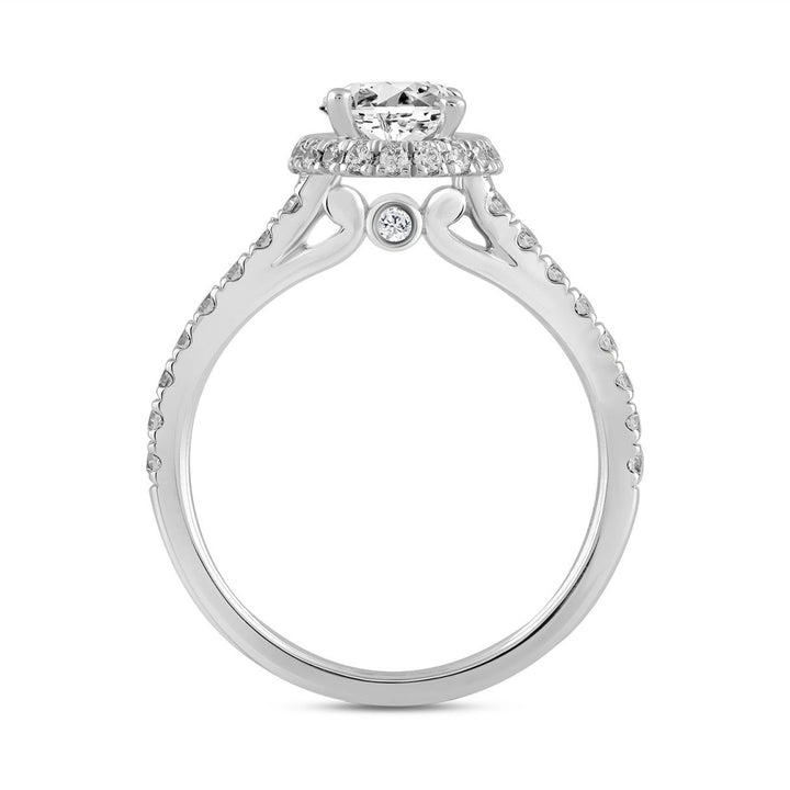 2.50 Carat Oval Lab-Grown Diamond Halo Engagement Ring | 14K White Gold