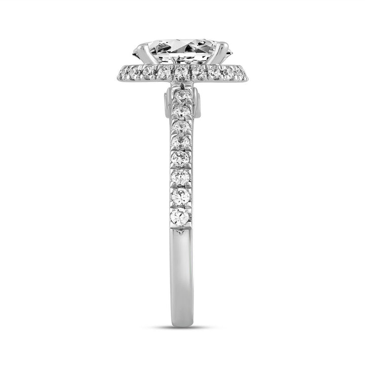 2.50 Carat Oval Lab-Grown Diamond Halo Engagement Ring | 14K White Gold