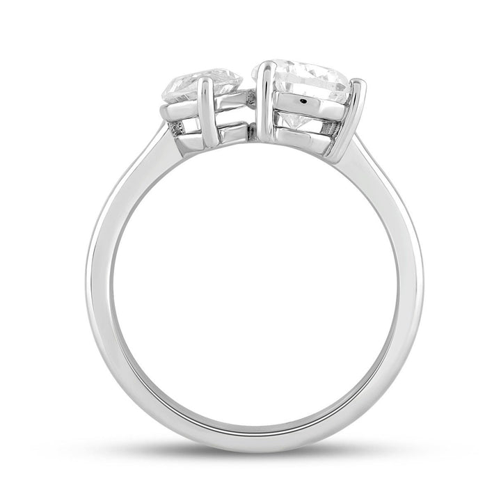 14K White Gold 2.50CTW Marquise & Pear Diamond Toi et Moi Engagement Ring