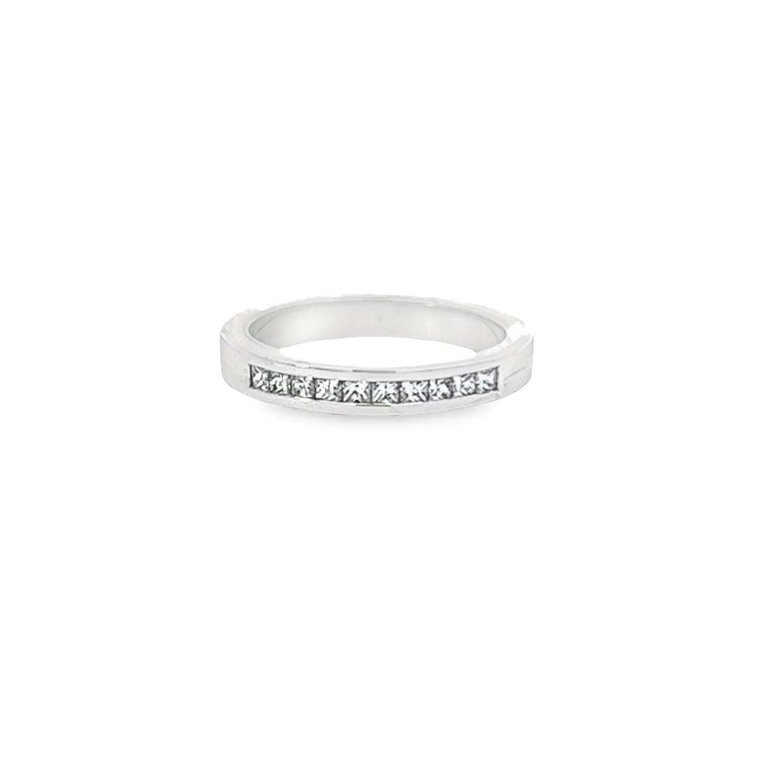 14K White Gold 0.52ctw Channel Set Diamond Wedding Band