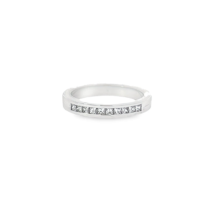 14K White Gold 0.52ctw Channel Set Diamond Wedding Band