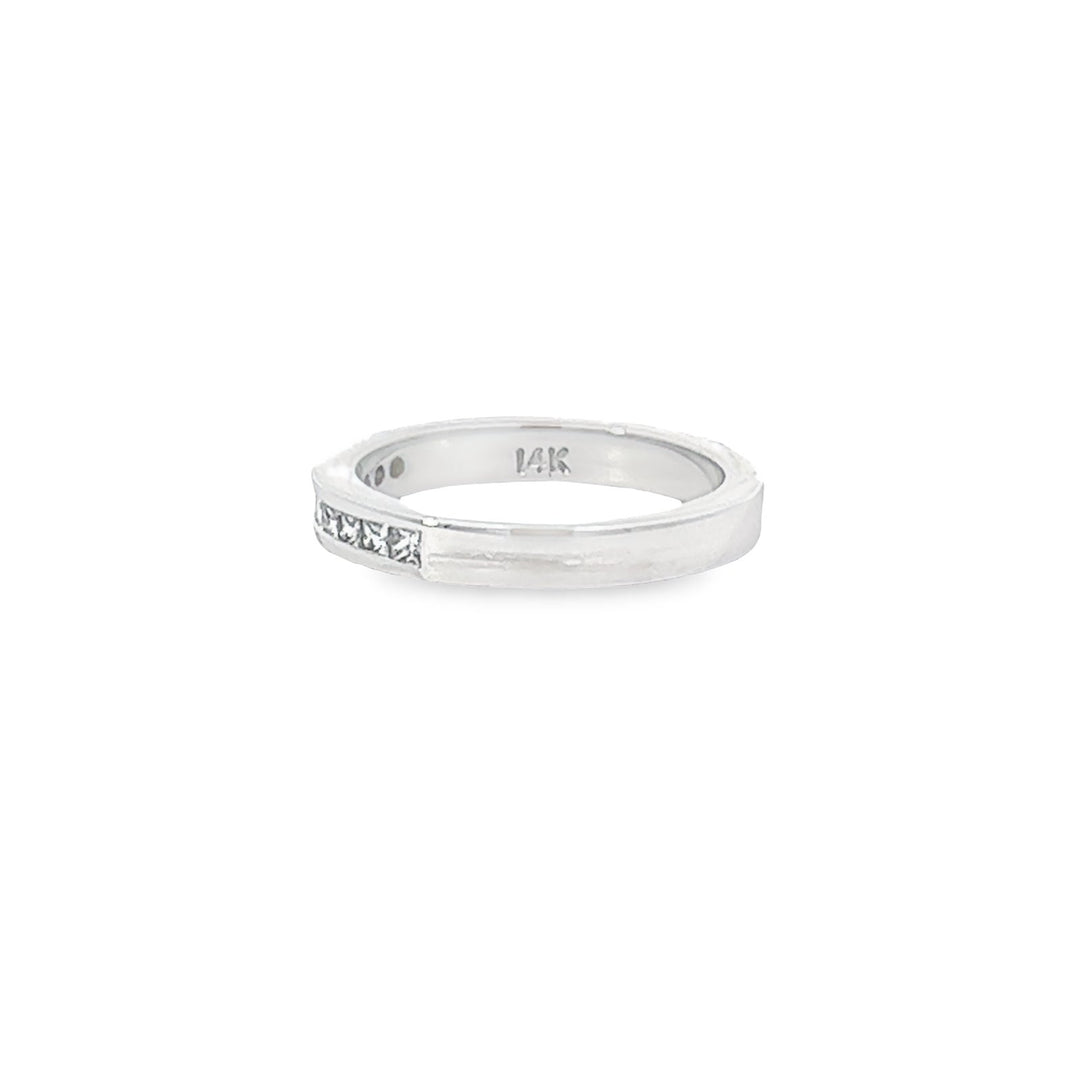 14K White Gold 0.52ctw Channel Set Diamond Wedding Band