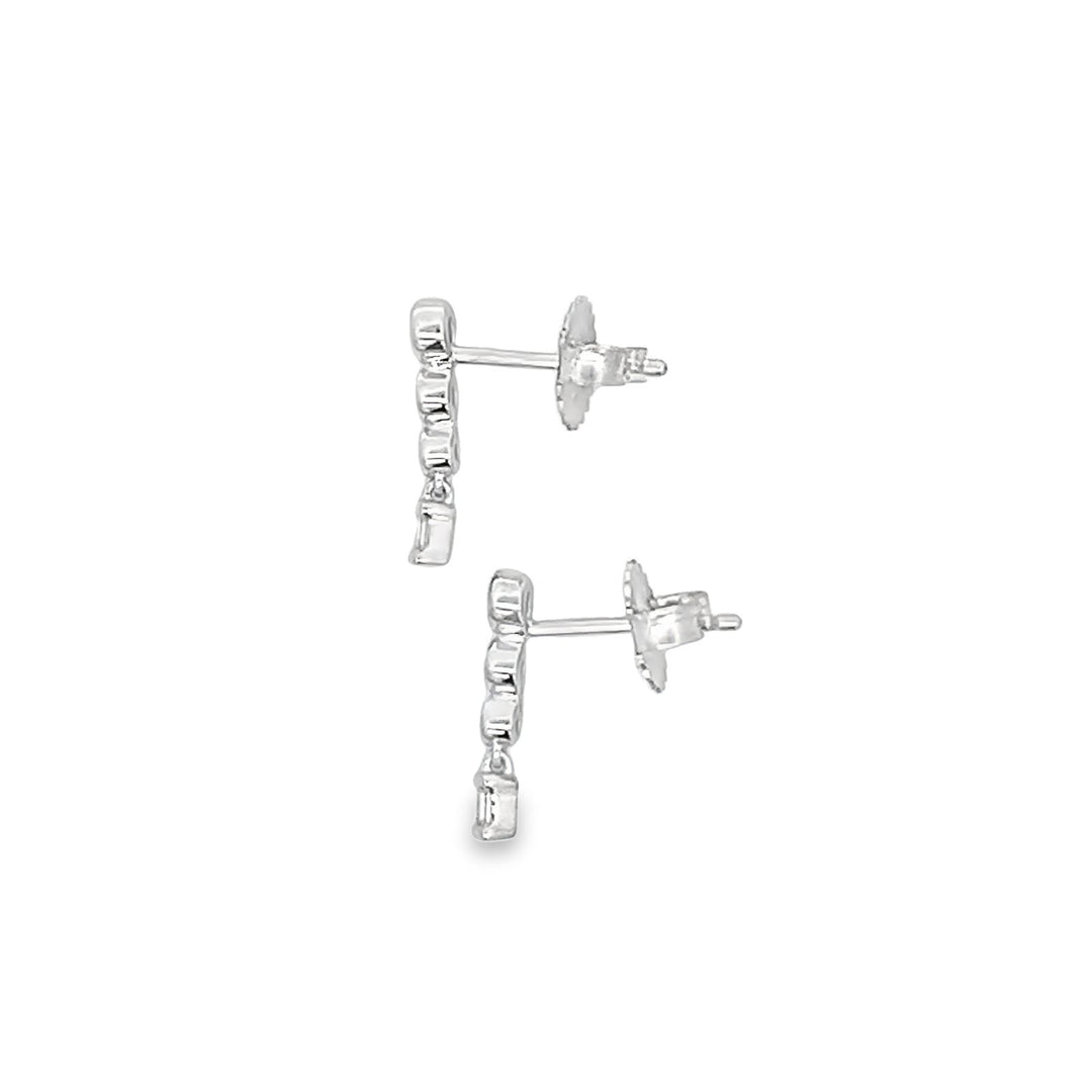 Sterling Silver 0.16ctw Diamond Drop Earrings
