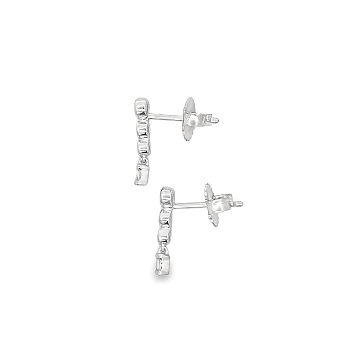 Sterling Silver 0.16ctw Diamond Drop Earrings