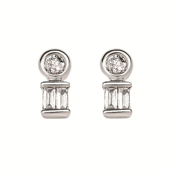 Sterling Silver 0.10ctw Diamond Stud Earrings