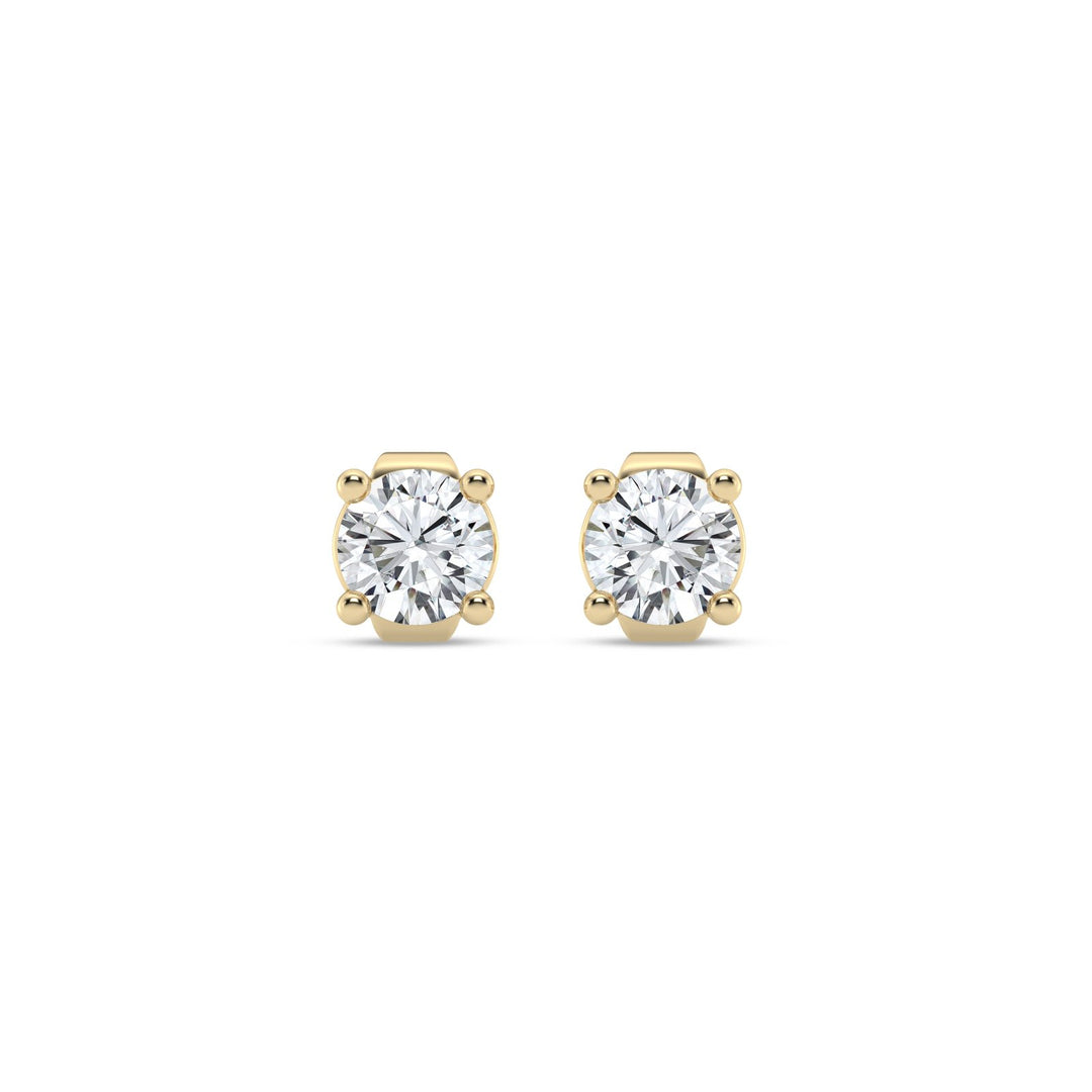 3/4 Carat Lab-Grown E-F VS Diamond Stud Earrings | 14K Yellow Gold