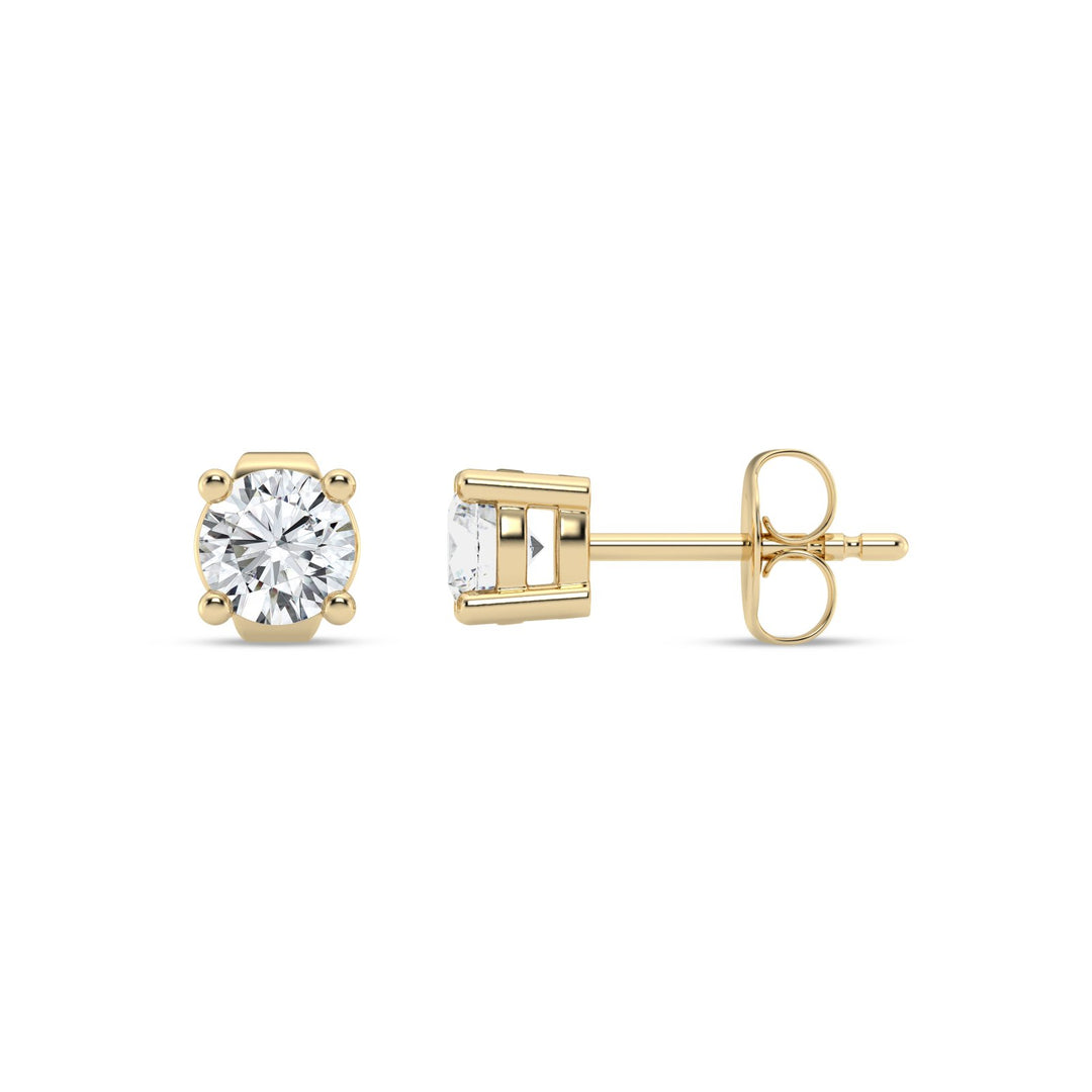 3/4 Carat Lab-Grown E-F VS Diamond Stud Earrings | 14K Yellow Gold